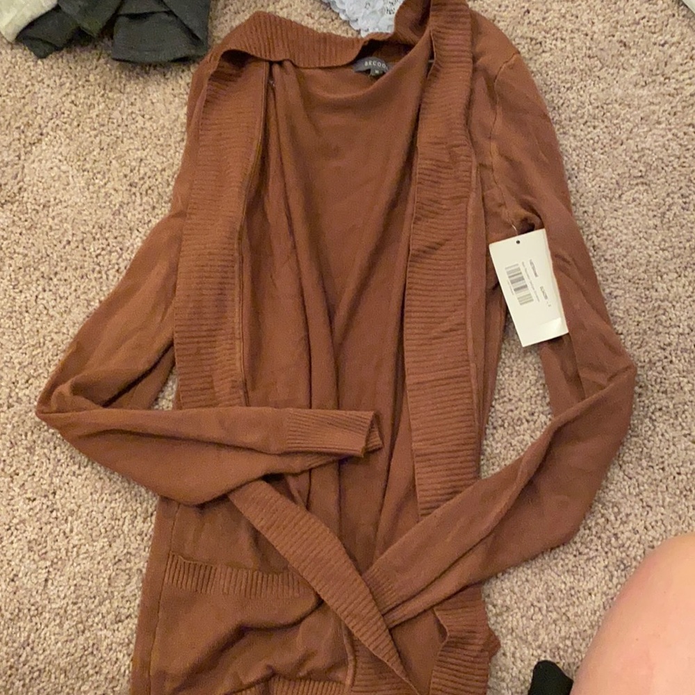 Mauve cardigan with pockets